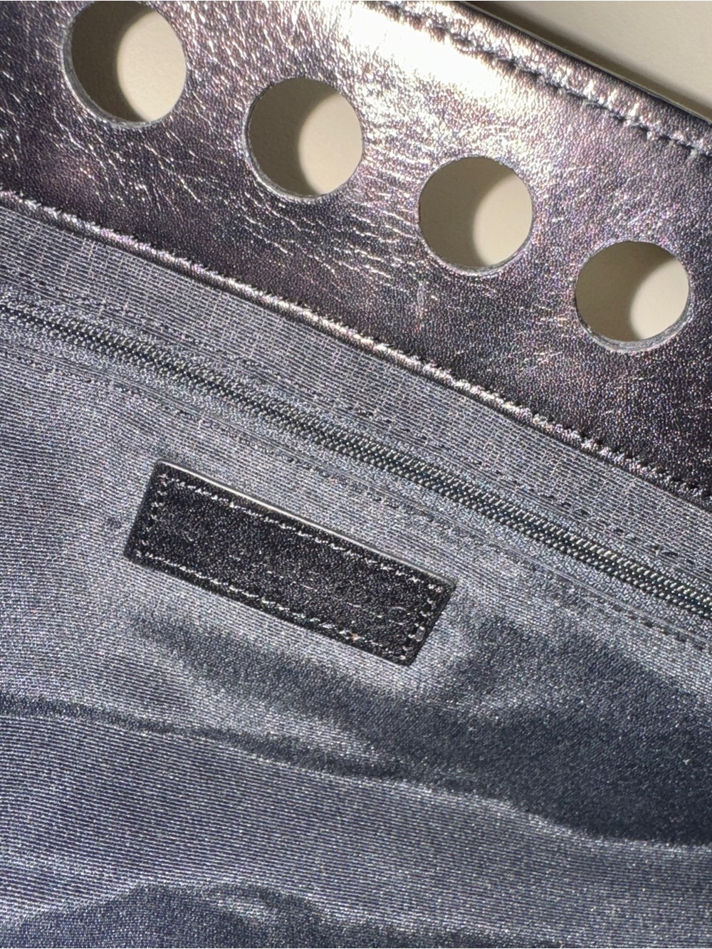 Banana Republic Vintage Black Leather Clutch with Perforated Detail - Picture 5 of 6